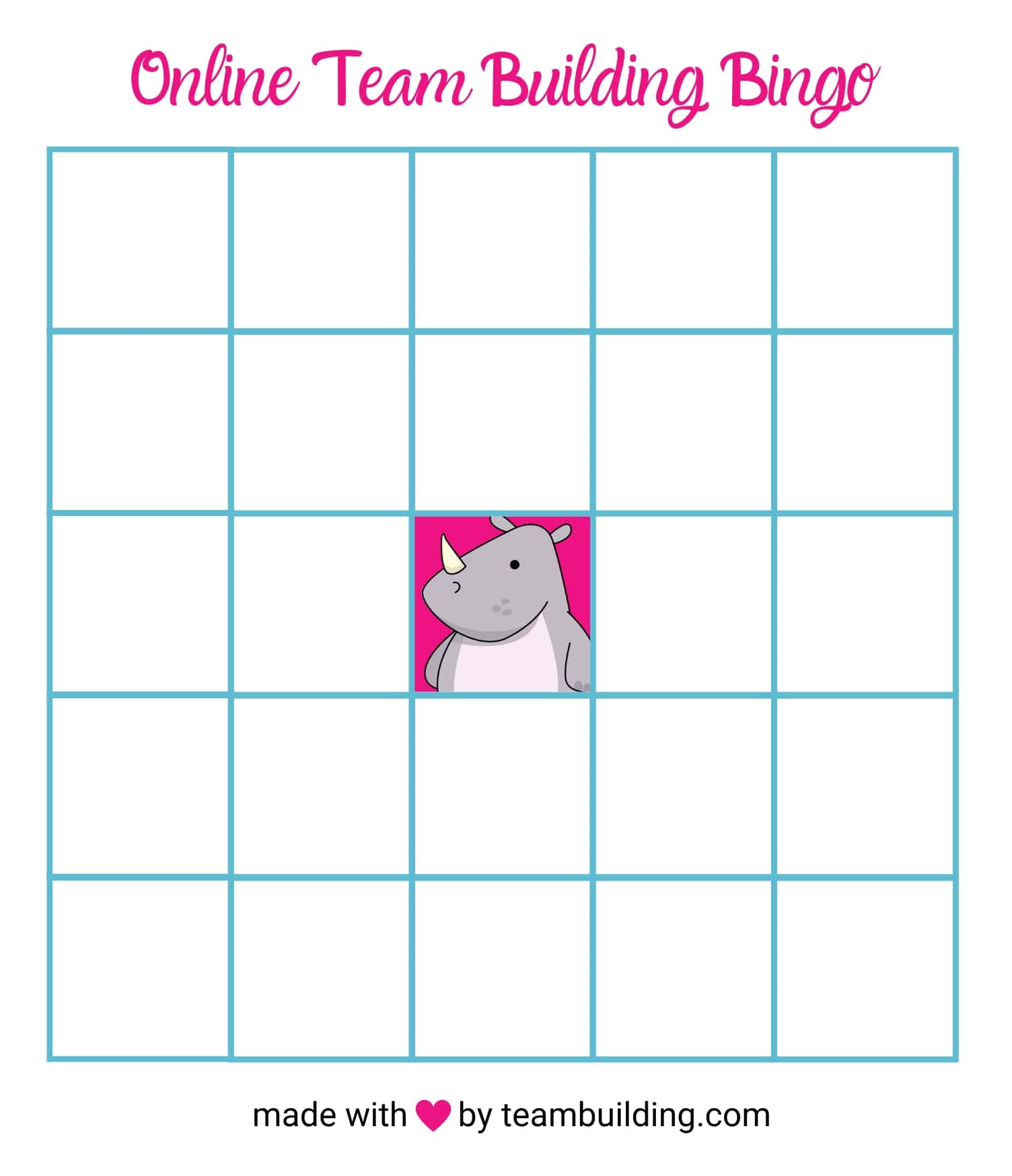 Online Team Building Bingo template