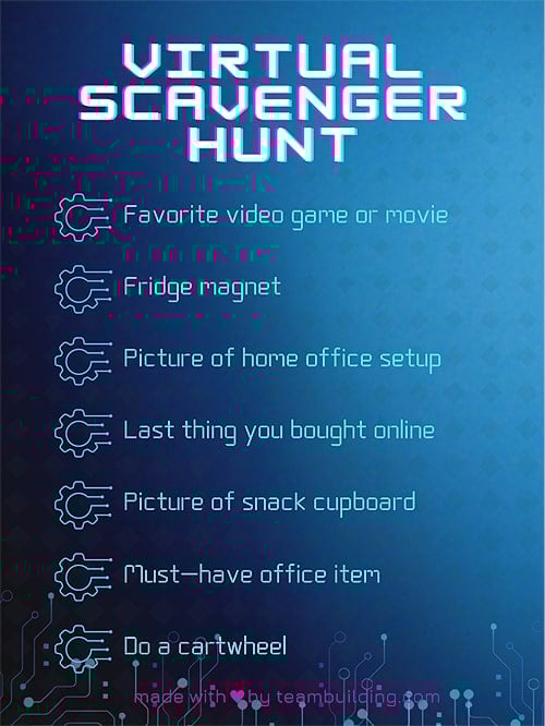 A picture of some scavenger hunt items
